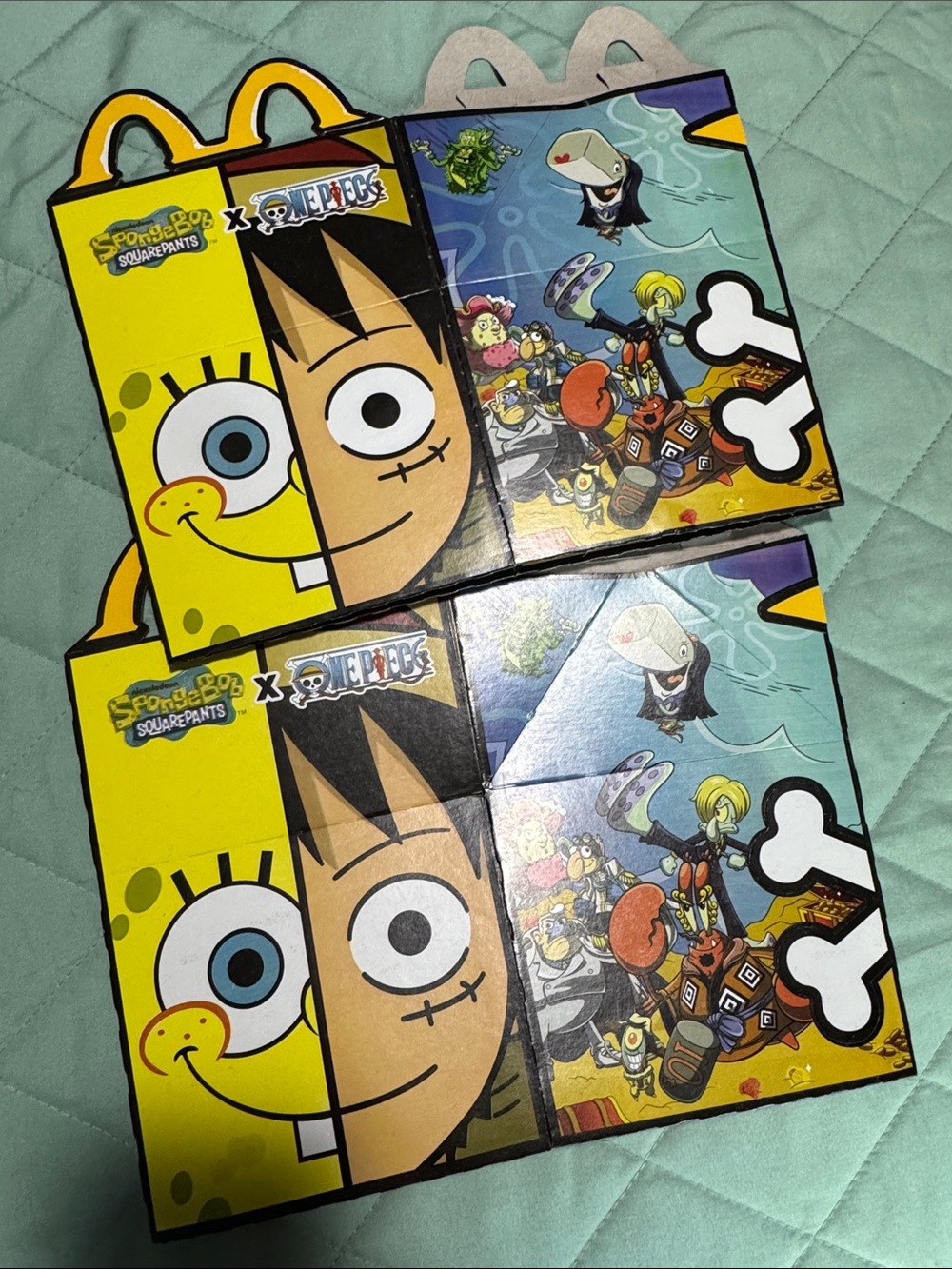 McDonalds SpongeBob SquarePants x One Piece Collectible Happy Meal Box Set